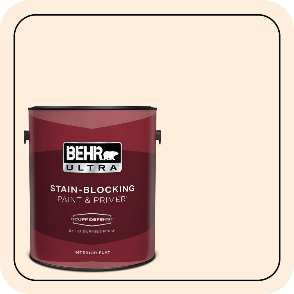 BEHR ULTRA 1 gal. #PWN-23 Silk Gown Extra Durable Flat Interior Paint & Primer