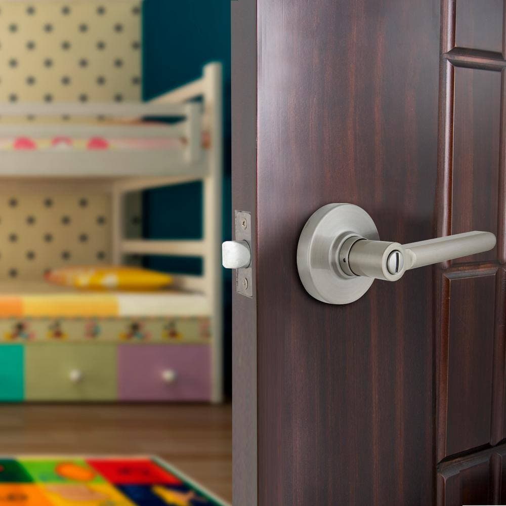 Defiant Tonebridge Satin Nickel Bed/Bath Door Lever with Round Rose 8-Pack (2)