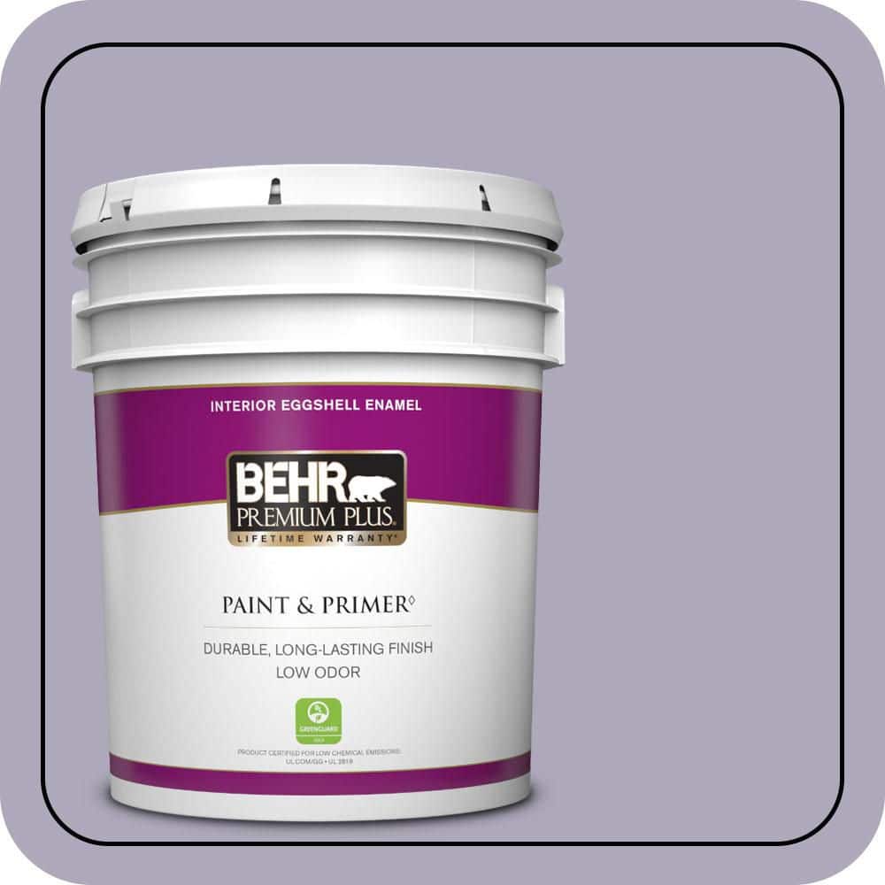 BEHR PREMIUM PLUS 5 gal. #650E-3 Plum Blossom Eggshell Enamel Low Odor Interior Paint & Primer
