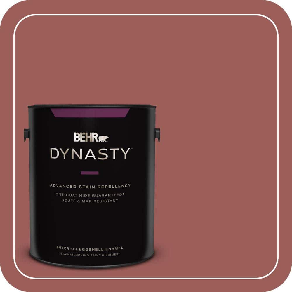 BEHR DYNASTY 1 gal. #PMD-86 Arabian Red Eggshell Enamel Interior Stain-Blocking Paint & Primer