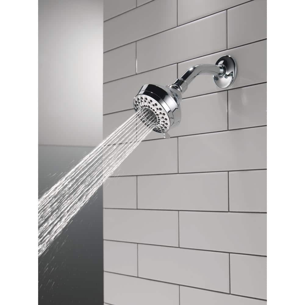 Delta Foundations 3-Spray Patterns 1.75 GPM 3.63 in. Wall Mount Fixed Shower Head in Chrome (3)
