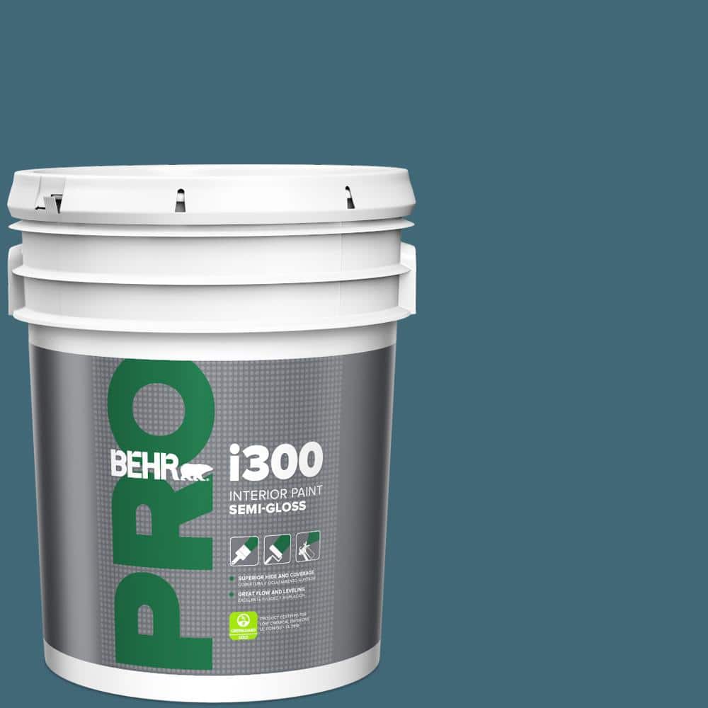 BEHR PRO 5 gal. #PMD-45 Teal Mosaic Semi-Gloss Interior Paint