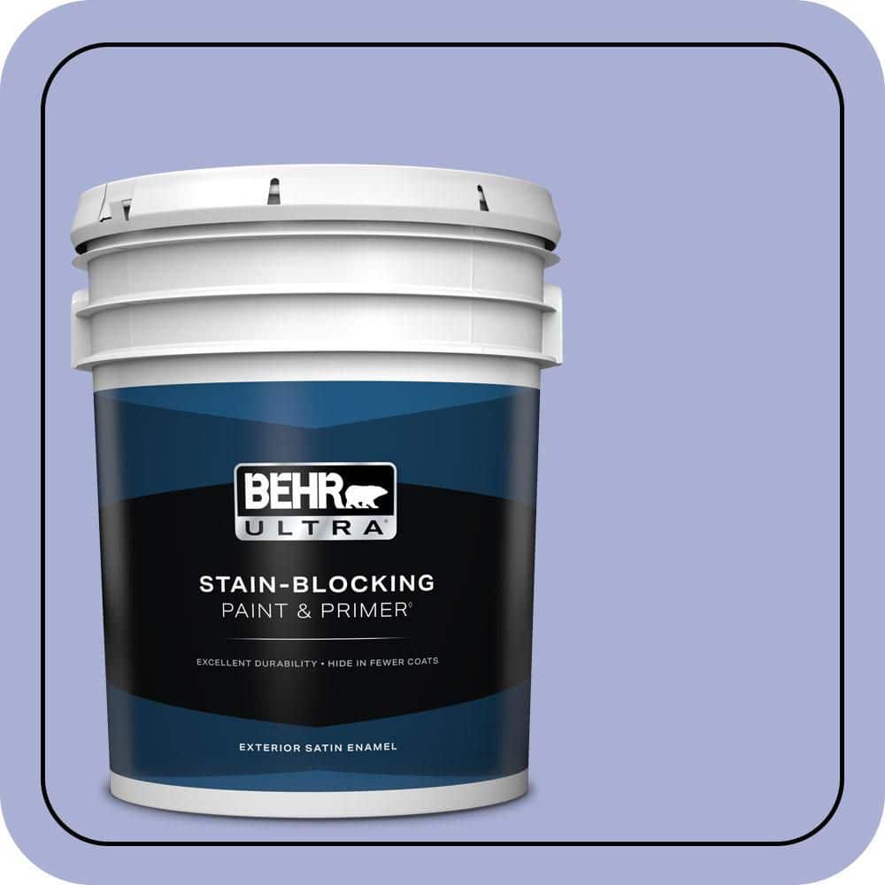 BEHR ULTRA 5 gal. #MQ4-30 Lavender Wash Satin Enamel Exterior Paint & Primer