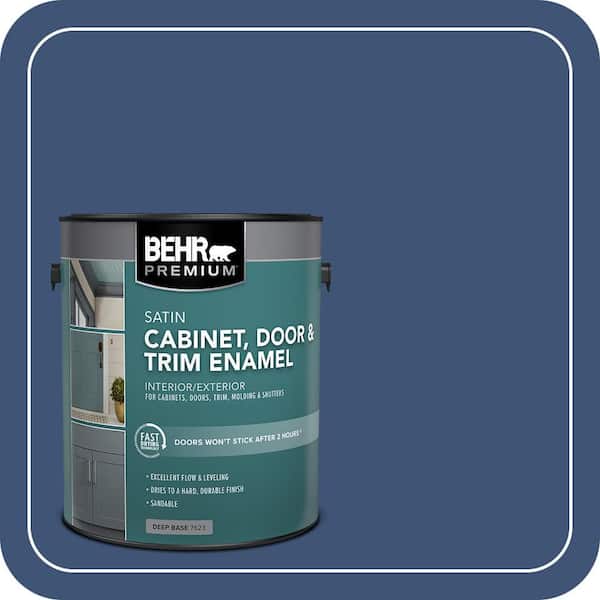BEHR PREMIUM 1 gal. #600D-7 Daring Indigo Satin Enamel Interior/Exterior Cabinet, Door & Trim Paint (2)