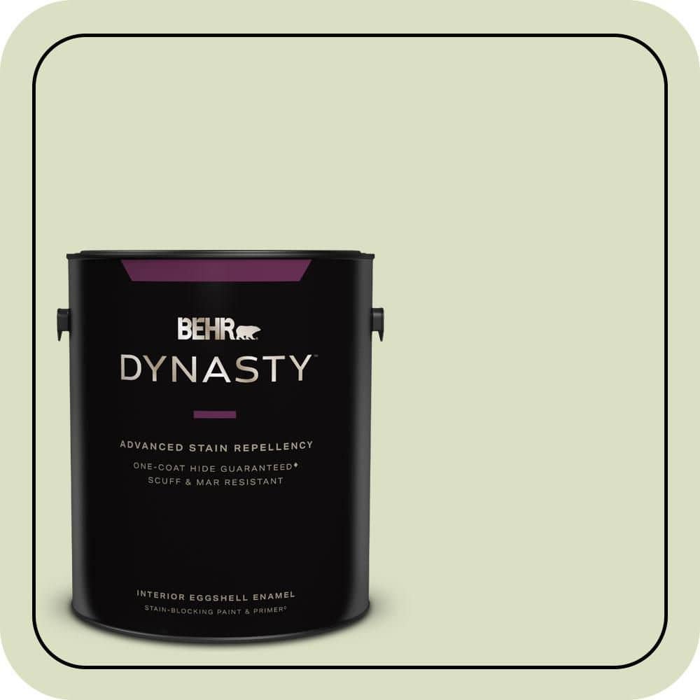 BEHR DYNASTY 1 gal. #MQ3-47 Airy Green One-Coat Hide Eggshell Enamel Interior Stain-Blocking Paint & Primer