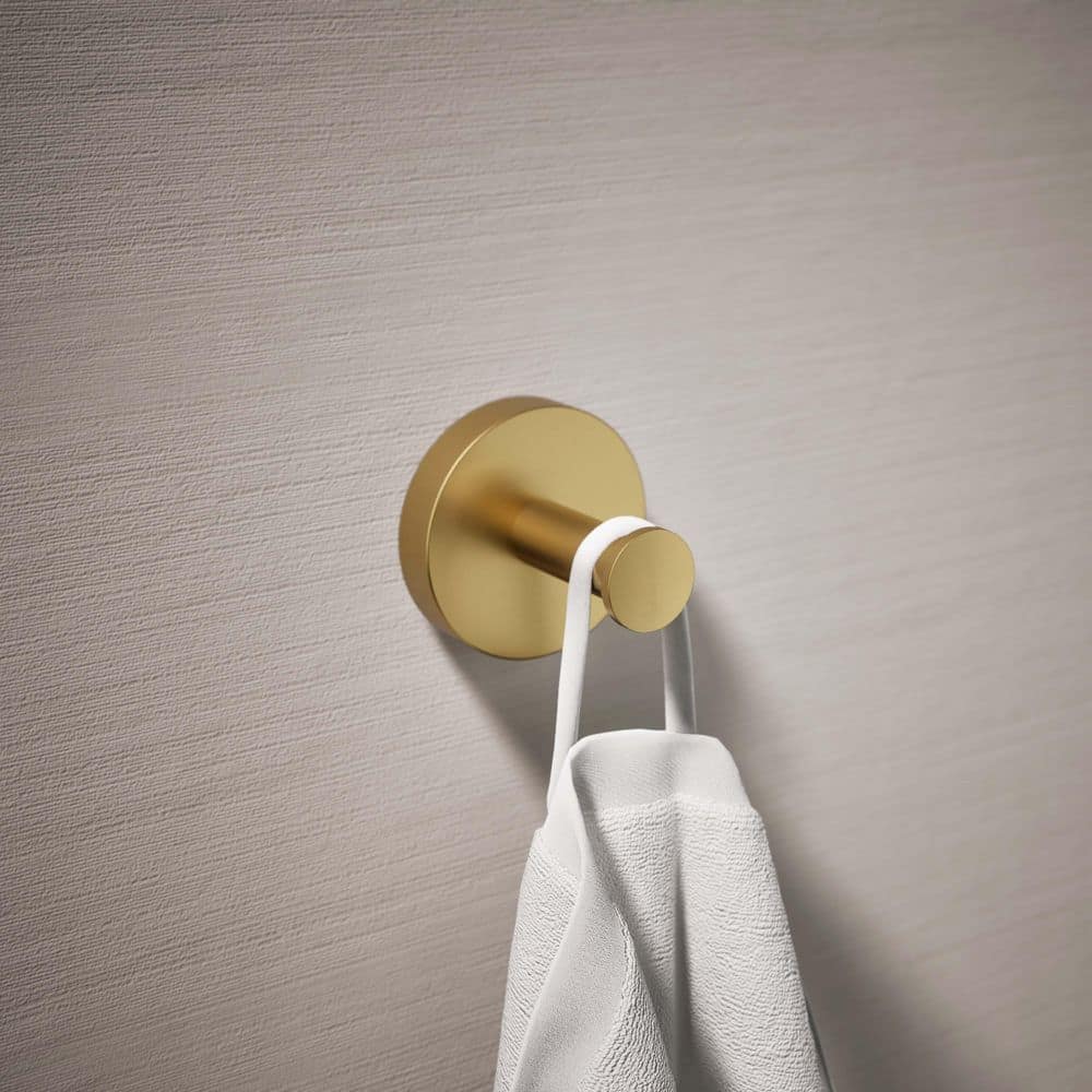 KOHLER Elate Knob Robe/Towel Hook in Vibrant Brushed Moderne Brass (2)
