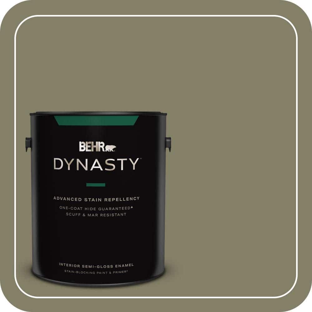BEHR DYNASTY 1 gal. #QE-37 Knotweed Semi-Gloss Enamel Interior Stain-Blocking Paint & Primer