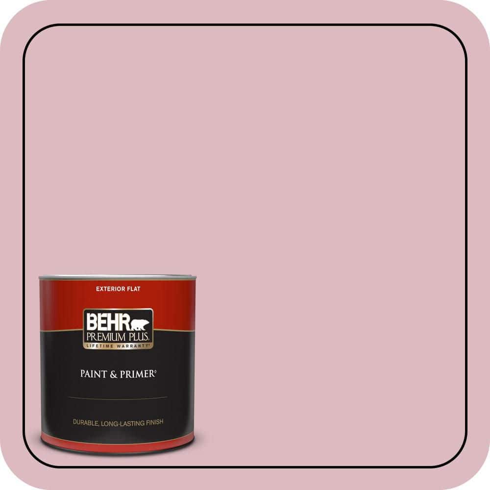 BEHR PREMIUM PLUS 1 qt. #S130-2 Shy Smile Flat Exterior Paint & Primer