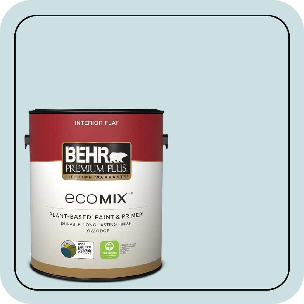 BEHR PREMIUM PLUS 1 gal. #S450-1 Beach Foam Flat EcoMix Plant-Based Interior Paint & Primer (1)