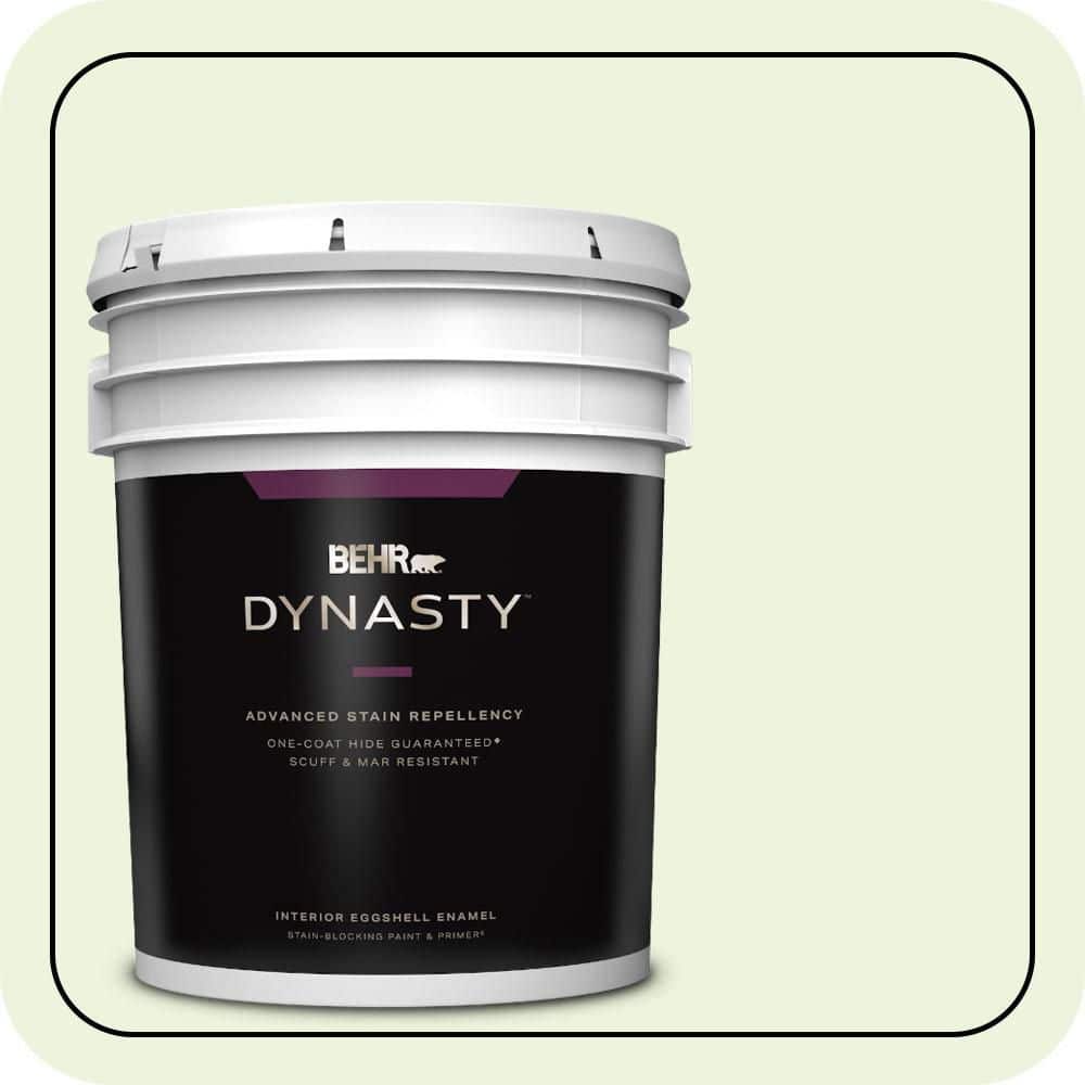 BEHR DYNASTY 5 gal. #430C-1 White Willow Eggshell Enamel Interior Stain-Blocking Paint & Primer