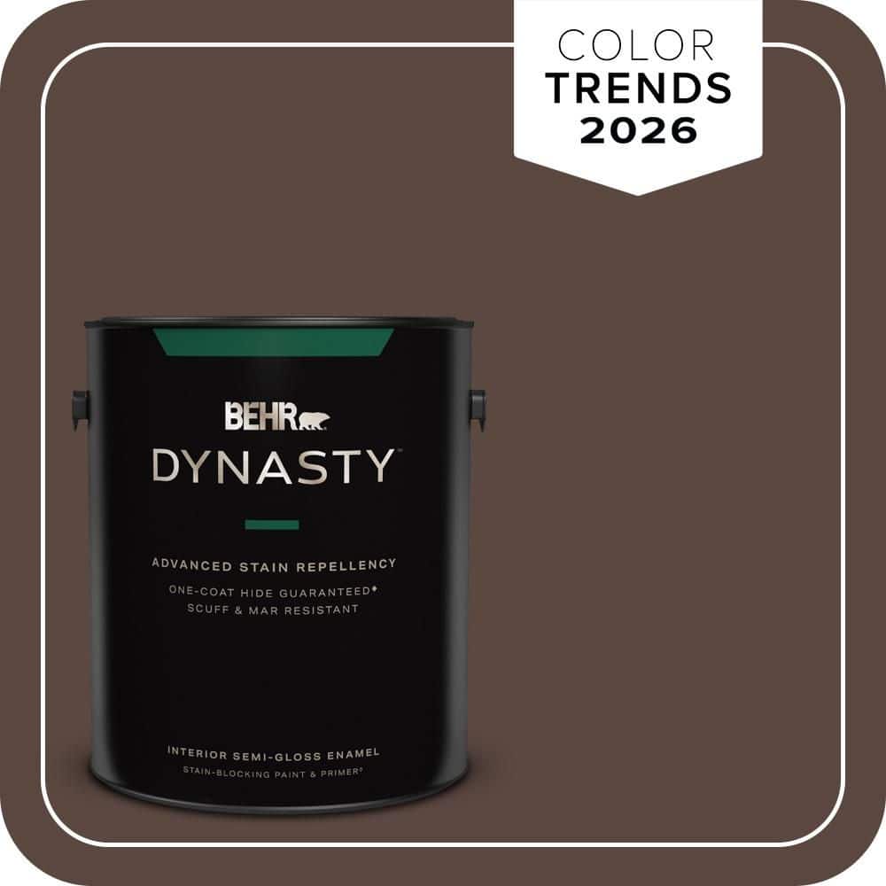 BEHR DYNASTY 1 gal. #N170-7 Baronial Brown Semi-Gloss Enamel Interior Stain-Blocking Paint & Primer