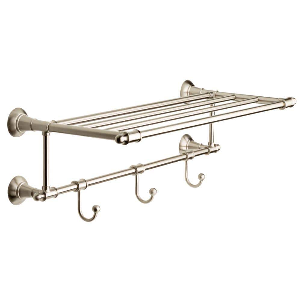 Delta Hospitality Extensions 27 in. W x 9.70 in. H x 11.63 in. D Zinc  Rectangular Shelf in Brushed Nickel (1)
