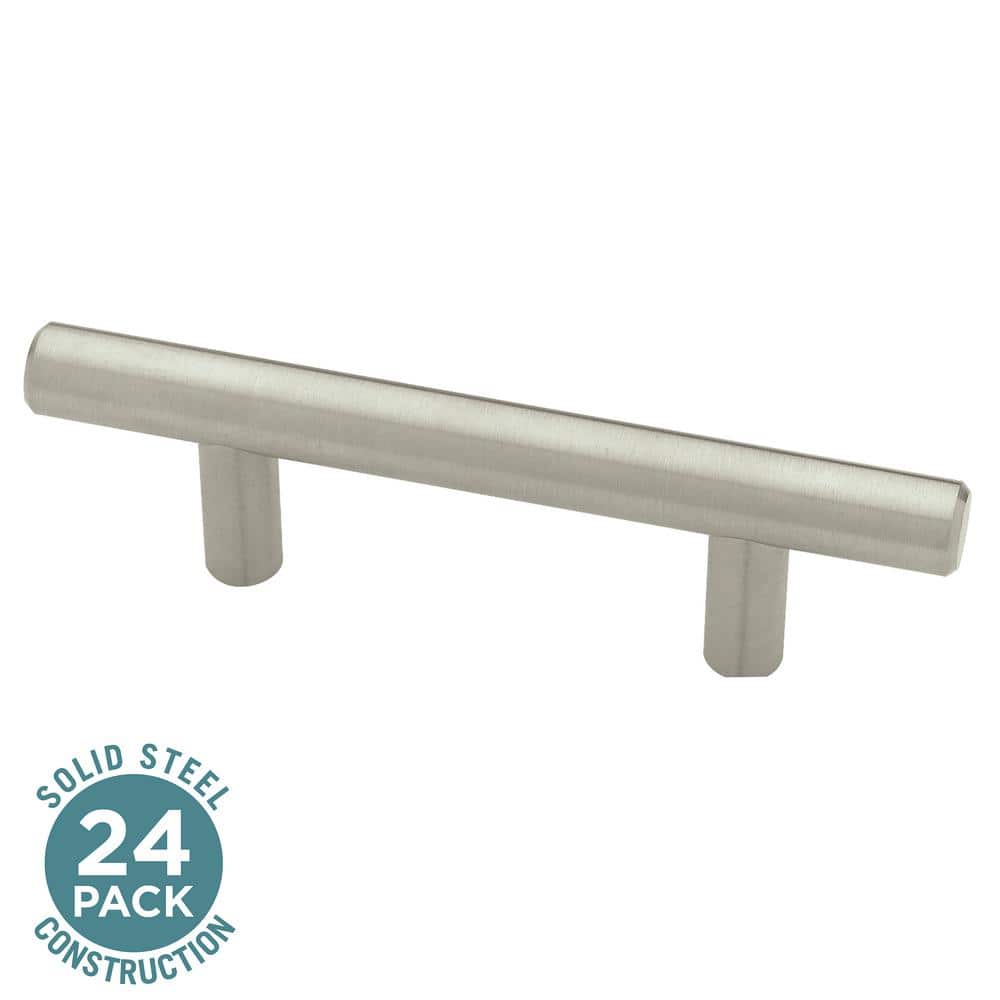 Liberty 24-Pack Solid Bar 6-5/16 in. (160 mm) Modern Cabinet Drawer Bar Pulls in Stainless Steel