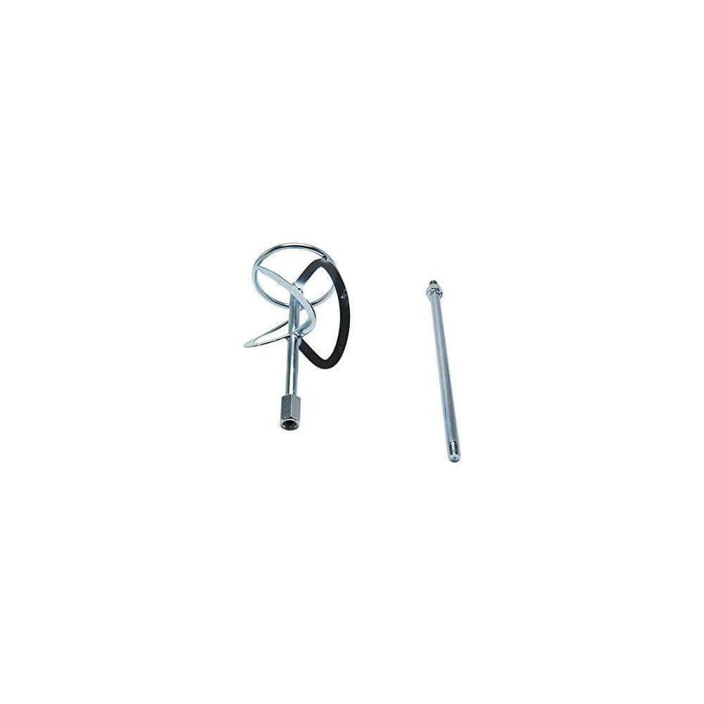 Unbranded 14 in. Galvanized S-Shaped Spiral Mixing Head with M14-Thread for Cement, Paint, and Mortar 1-Pack (2)