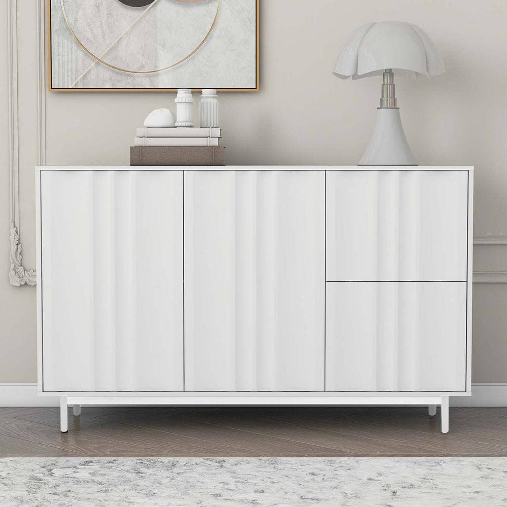 Unbranded 47.2 in. W 15.7 in. D 29.5 in. H Linen Cabinet with 2-Doors and 2-Drawers for Bathroom (3)