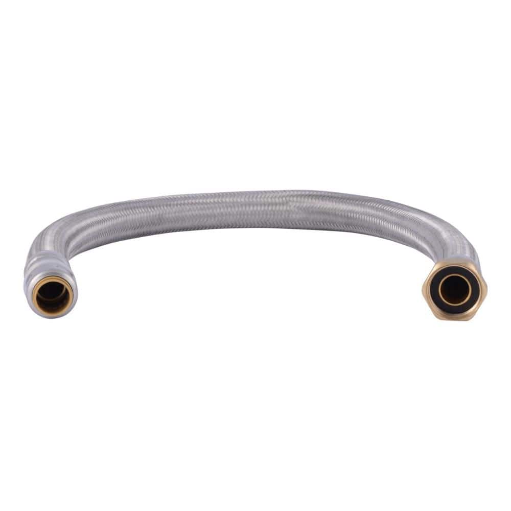 SharkBite Max 1/2 in. Push-to-Connect x 3/4 in. FIP x 24 in. Braided Stainless Steel Water Heater Connector (2)