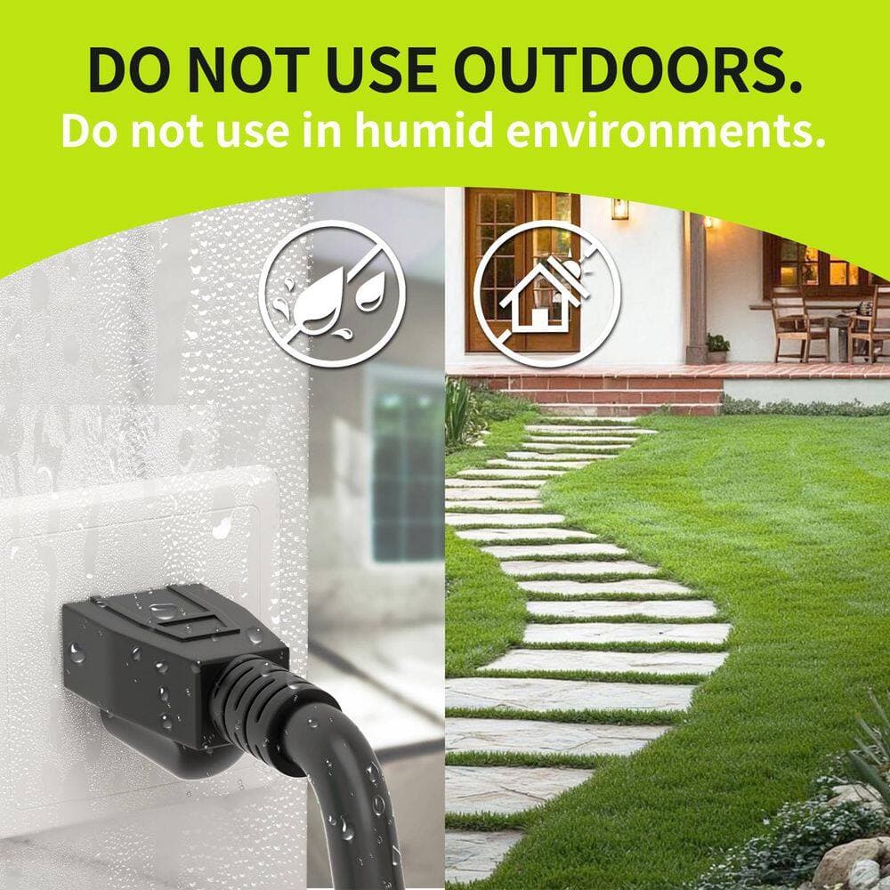 Unbranded 3 ft. 16/3-Gauge Indoor Extension Cord Black Flexible Strain Relief 13A 125V Tri-Tap Lighted End (2)