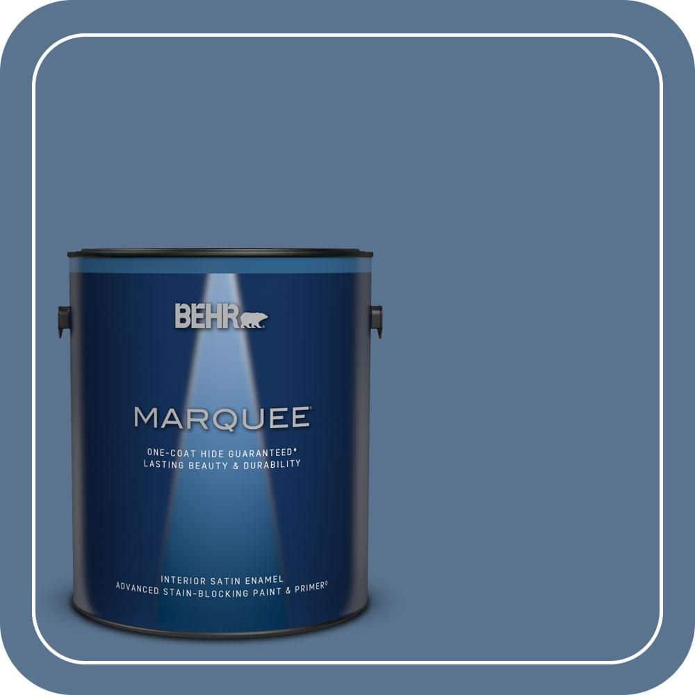 BEHR MARQUEE 1 gal. #PPU14-18 Laguna Blue One-Coat Hide Satin Enamel Interior Paint & Primer