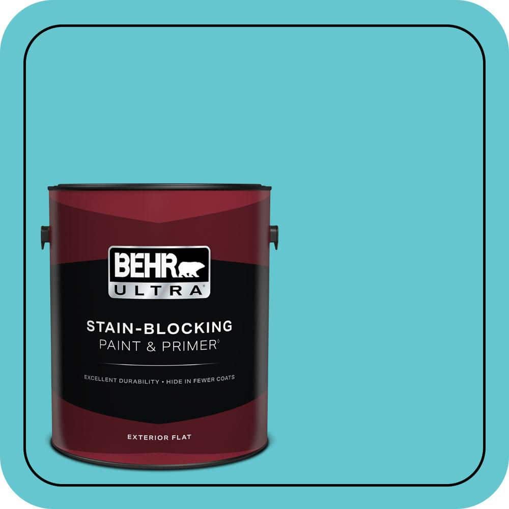 BEHR ULTRA 1 gal. #P470-4 Paradise Sky Flat Exterior Paint & Primer