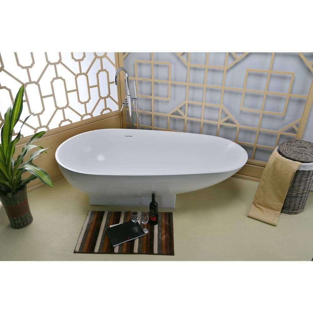 Barclay Products Carlyle 70 in. Resin Flatbottom Non-Whirlpool Bathtub in Gloss White (2)