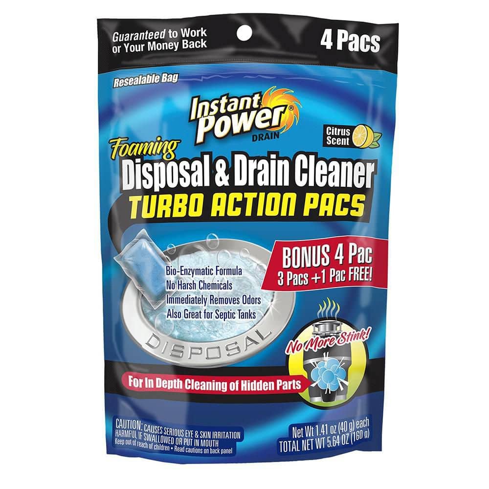 Instant Power Foaming Disposal and Drain Cleaner 4-Pack