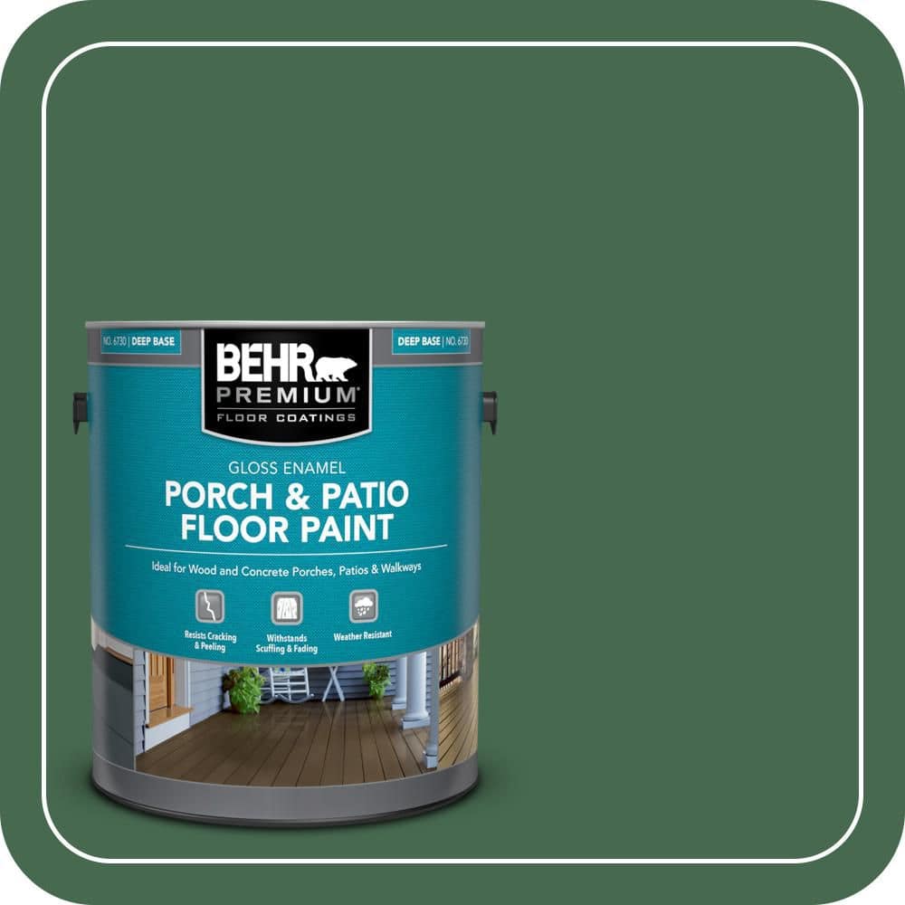 BEHR PREMIUM 1 gal. #M410-7 Perennial Green Gloss Enamel Interior/Exterior Porch and Patio Floor Paint