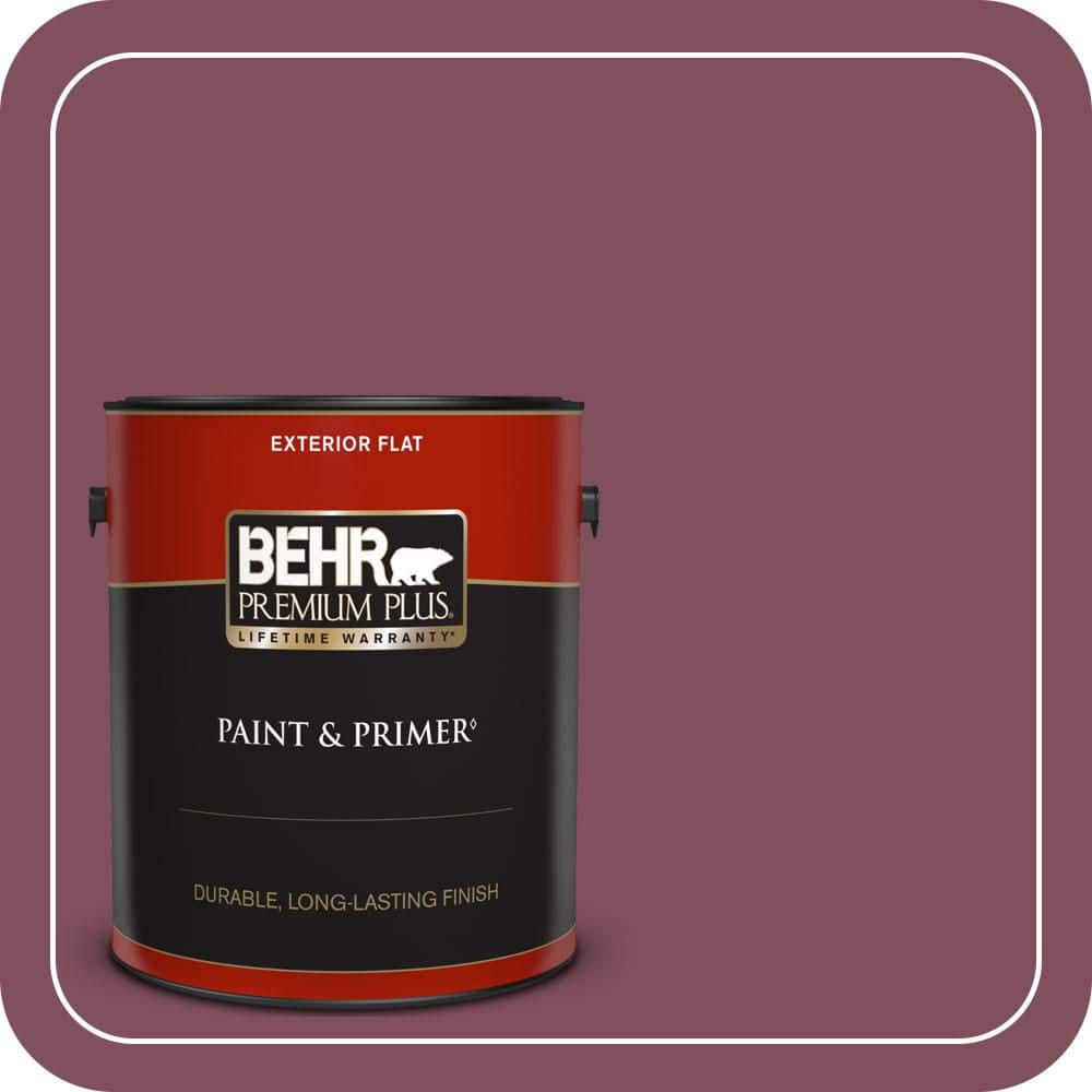 BEHR PREMIUM PLUS 1 gal. #T17-14 Artful Magenta Flat Exterior Paint & Primer