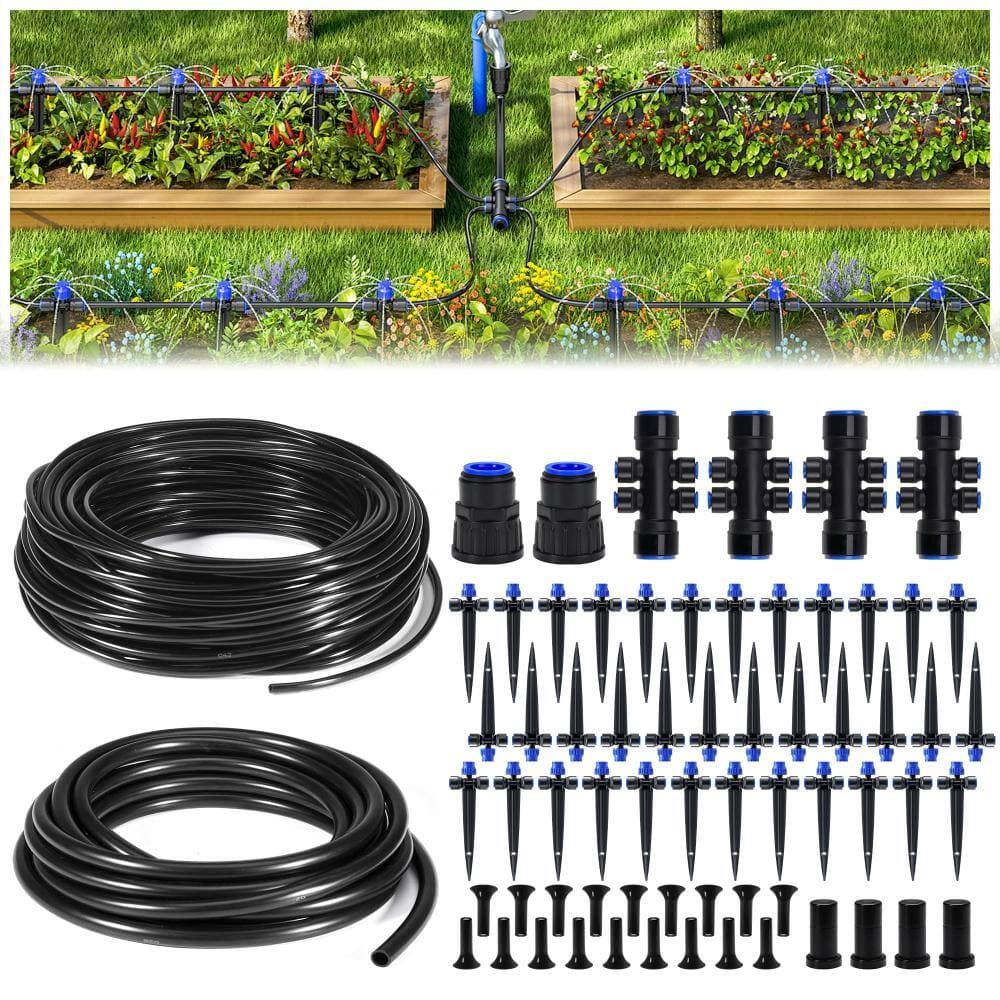 Unbranded 220 ft Drip Irrigation Kit Quick Connect Adjustable Drippers Black 102-Piece (2)