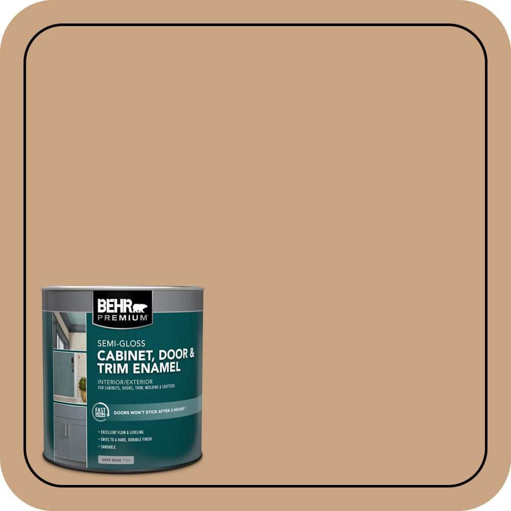 BEHR PREMIUM 1 qt. #S260-4 Pelican Tan Semi-Gloss Enamel Interior/Exterior Cabinet, Door & Trim Paint