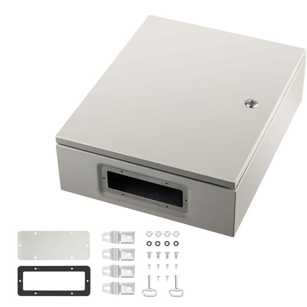 SKYSHALO NEMA Steel Case 20x16x6in. NEMA 4X Metal Electric Enclosure Outdoor/Indoor Use Includes Mounting Plate (1)