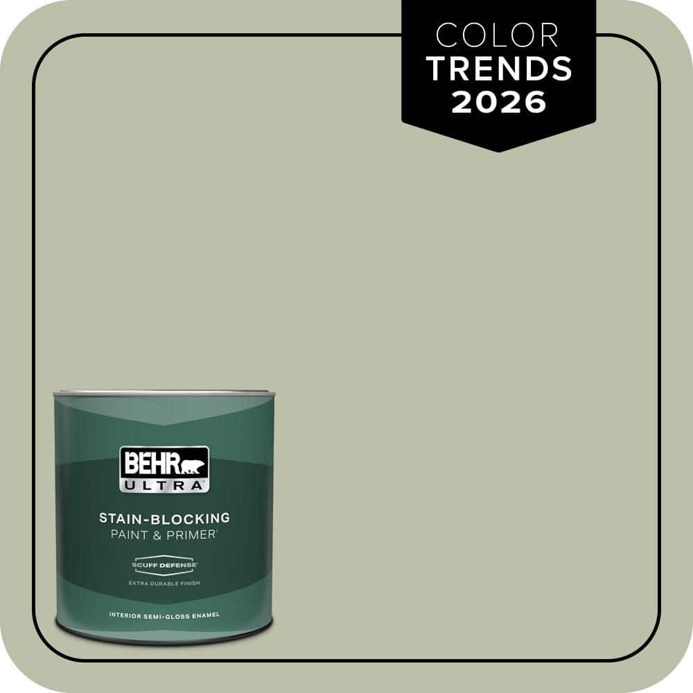 BEHR ULTRA 1 qt. #S380-3 Urban Nature Extra Durable Semi-Gloss Enamel Interior Paint & Primer