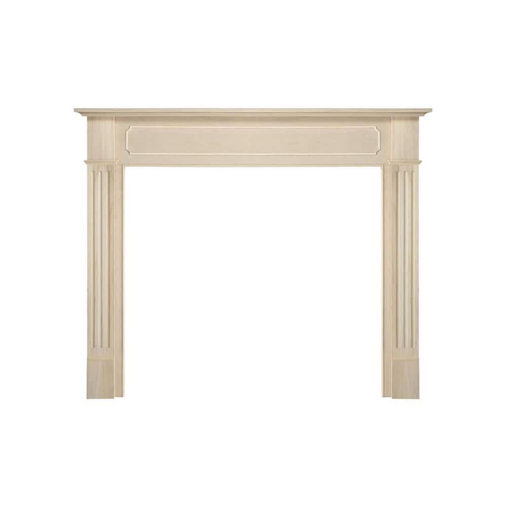 Pearl Mantels 56 in. x 42 in. Unfinished Paint and Stain Grade Interior Opening Full Surround Fireplace Mantel