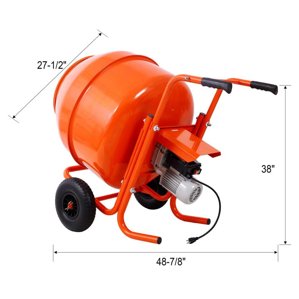 Tatayosi 8 cu. ft. Horizontal Portable Cement Mixer, 224L Wheel Barrow Portable Cement Concrete Mixer (2)