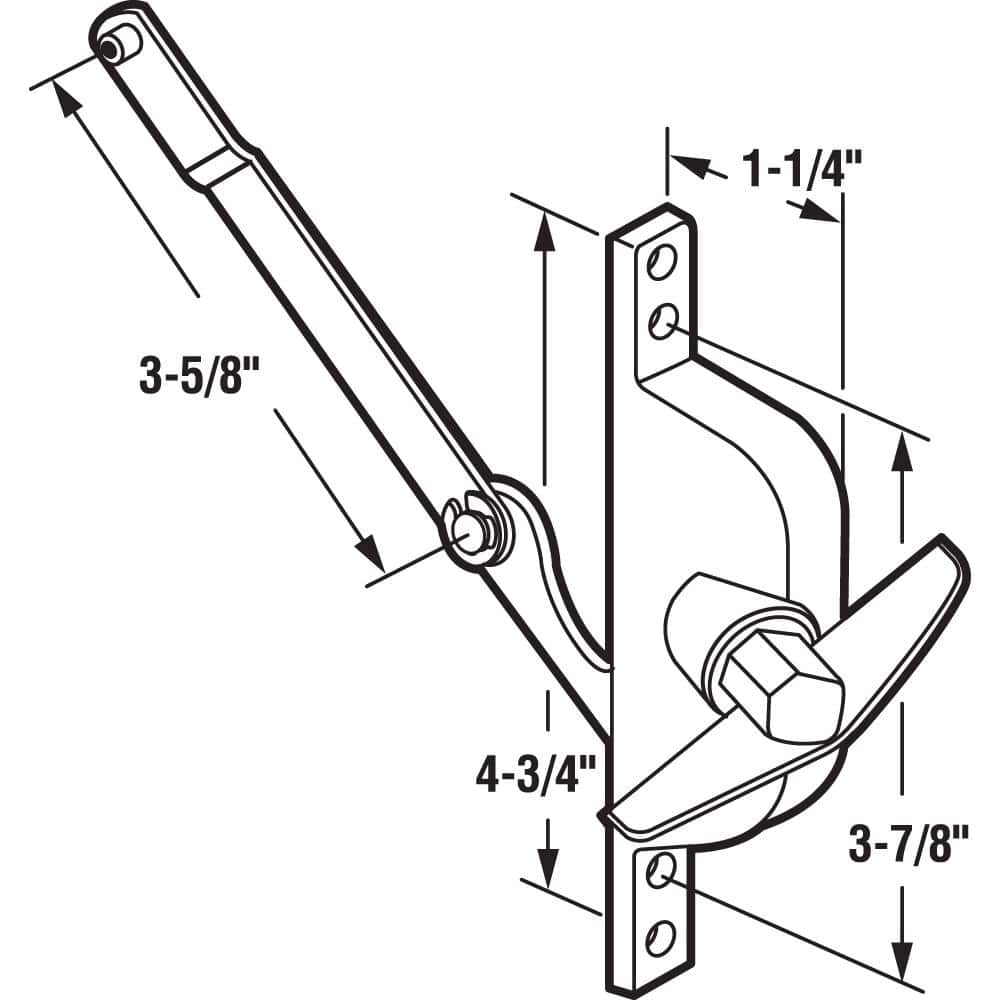 Prime-Line Diecast Aluminum, Universal Jalousie Operator with 3-5/8 in. Link, Daryl Windows (2)