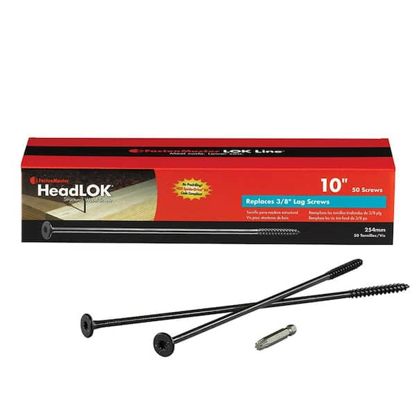 FastenMaster 9 x 10 in. HeadLOK Black 6-Lobe Drive Flat Head Structural Wood Screw (50-Pack) (2)
