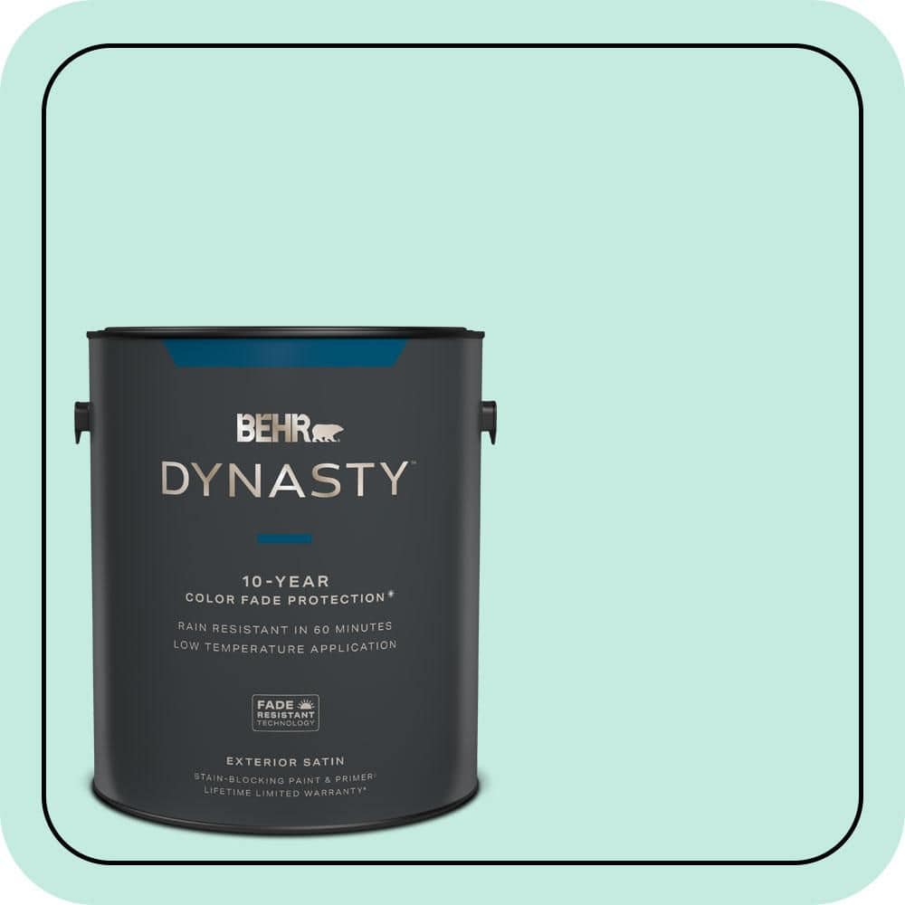 BEHR DYNASTY 1 gal. #P440-2 Clear Aqua Satin Enamel Exterior Stain-Blocking Paint & Primer