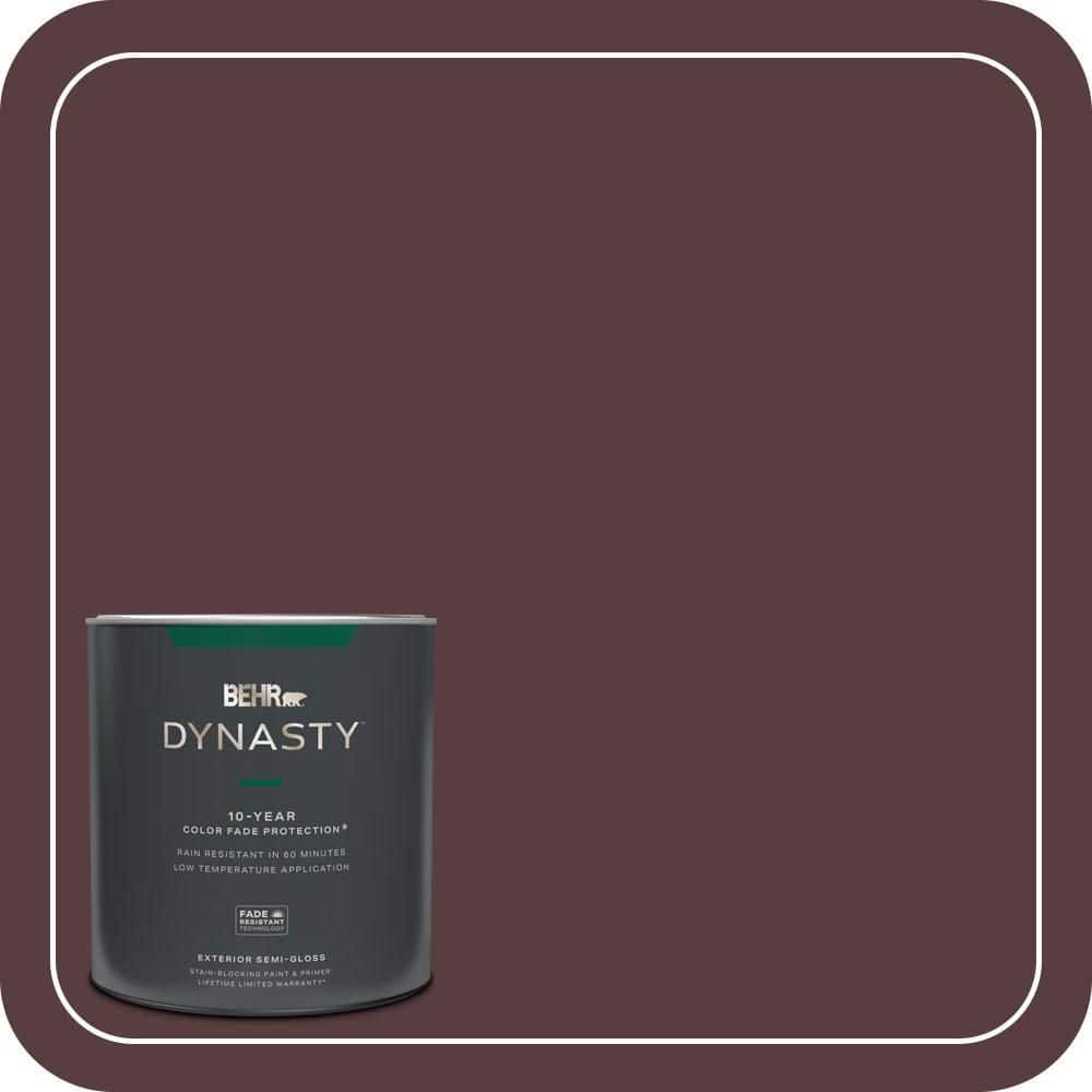 BEHR DYNASTY 1 qt. #PPU1-02 Divine Wine Semi-Gloss Exterior Stain-Blocking Paint & Primer