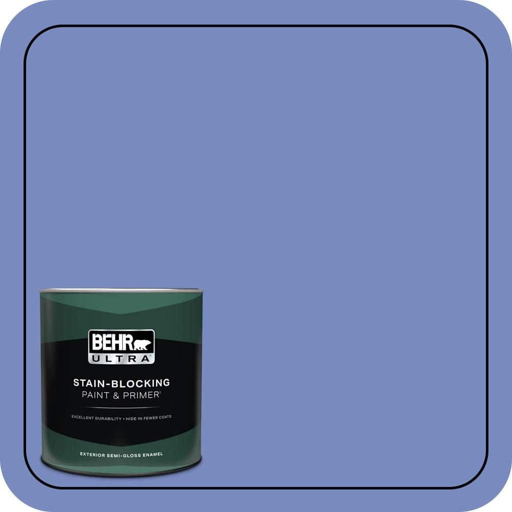 BEHR ULTRA 1 qt. #600B-5 Larkspur Bouquet Semi-Gloss Enamel Exterior Paint & Primer
