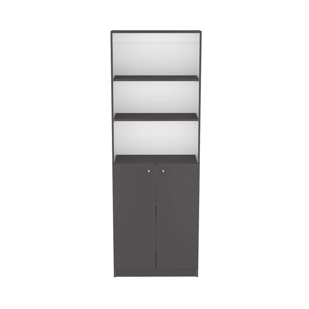 Tahanbath 11.80 in. W x 24.70 in. D x 71.10 in. H Multi-Colored Wood Freestanding Linen Cabinet with 2 Door in Gray/White (1)