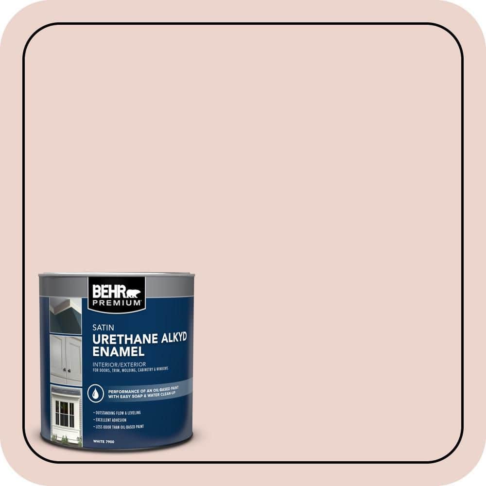 BEHR PREMIUM 1 qt. #S170-1 Ole Pink Satin Enamel Urethane Alkyd Interior/Exterior Paint