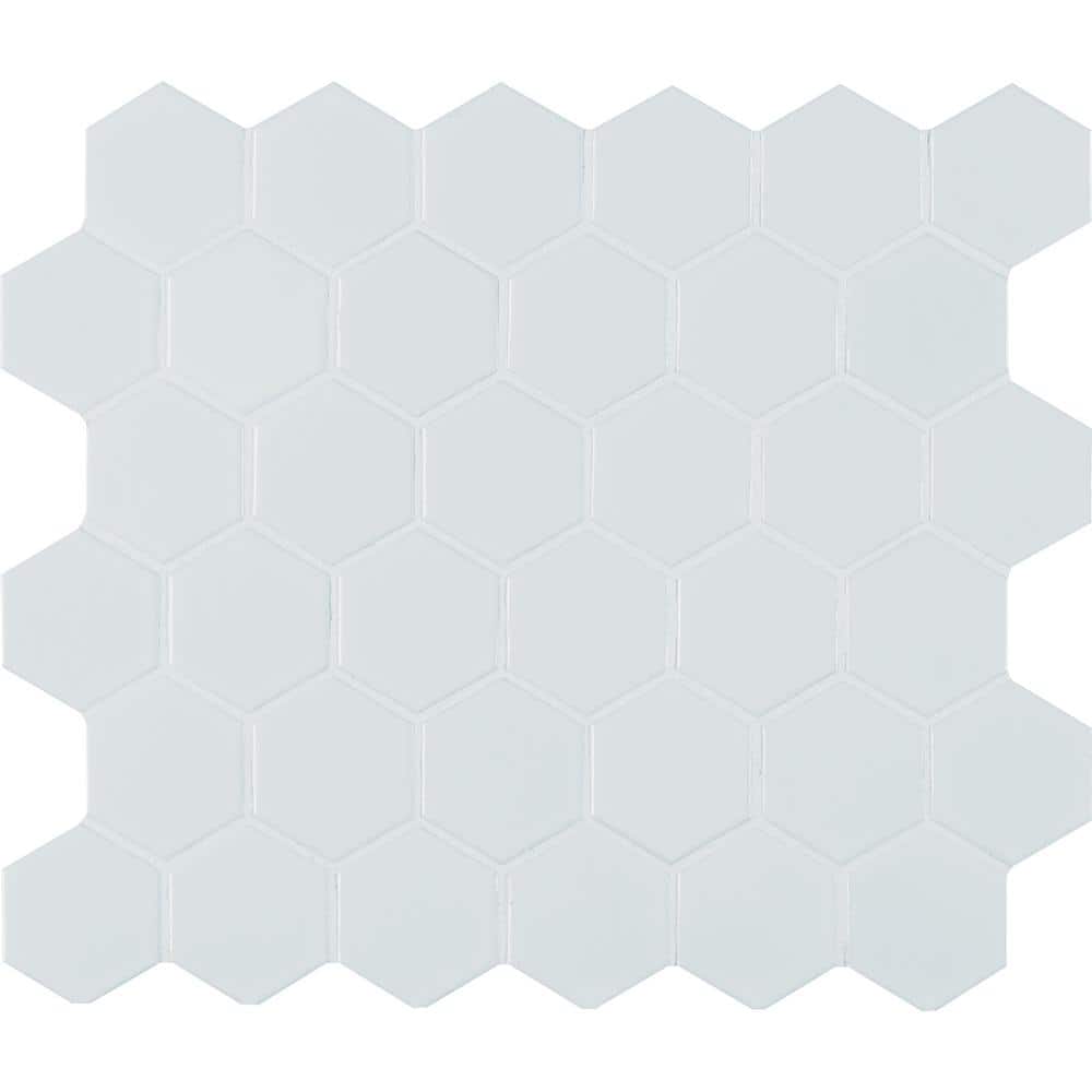 MSI Retro Bianco 2 in. Hexagon 11 in. x 13 in. x 0.24 in. Matte Porcelain Mesh-Mounted Mosiac Tile (14.4 sq. ft./Case)