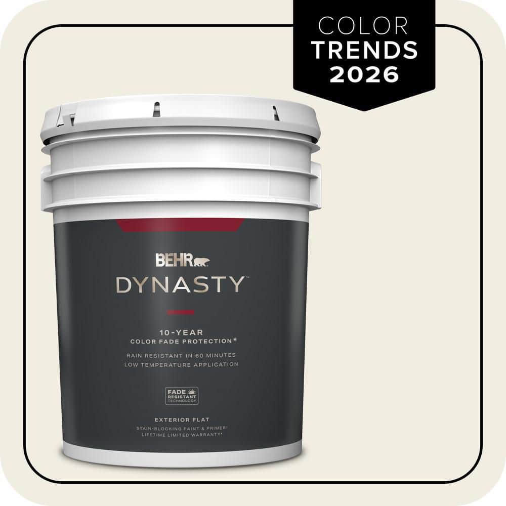 BEHR DYNASTY 5 gal. Designer Collection #DC-003 Blank Canvas Flat Exterior Stain-Blocking Paint & Primer