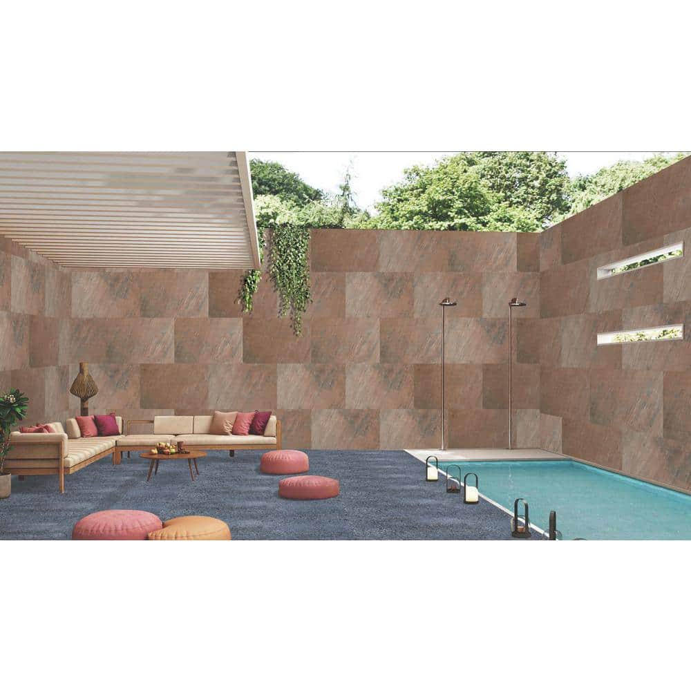 Dundee Deco Falkirk Johnstone 2/25 in. 3 ft. 2 ft. Red Stone Veneer Decorative Wall Paneling (2)