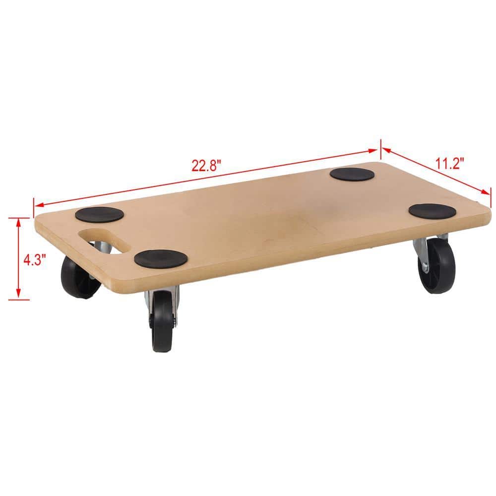 Miscool Ami 500 lbs. Rectangular Heavy-Duty Wood Dolly, Furniture Moving Dolly (2-Pieces) (2)