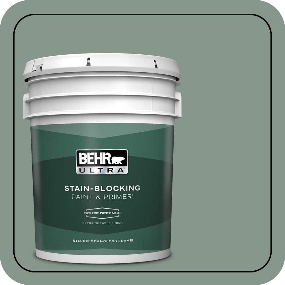 BEHR ULTRA 5 gal. #N420-4 Underground Gardens Extra Durable Semi-Gloss Enamel Interior Paint & Primer