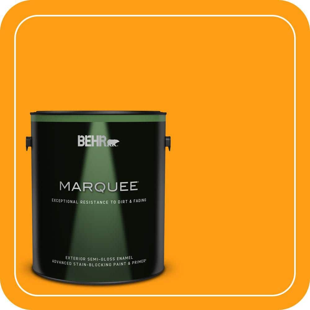 BEHR MARQUEE 1 gal. #S-G-290 Orange Peel Semi-Gloss Enamel Exterior Paint & Primer