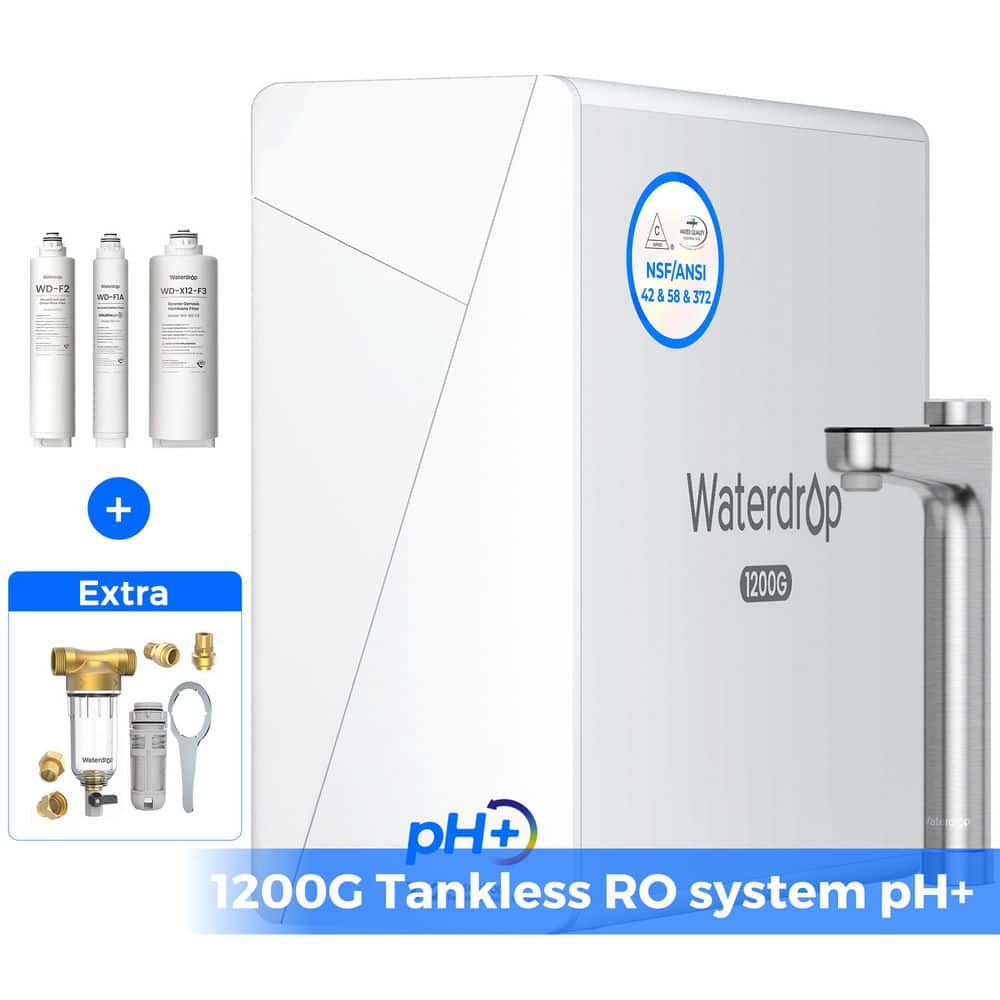 Waterdrop Integrated Water Treatment Solution: WD-X12 Tankless RO System,Whole House Spin Down Sediment Filter (20 GPM, BPA Free)