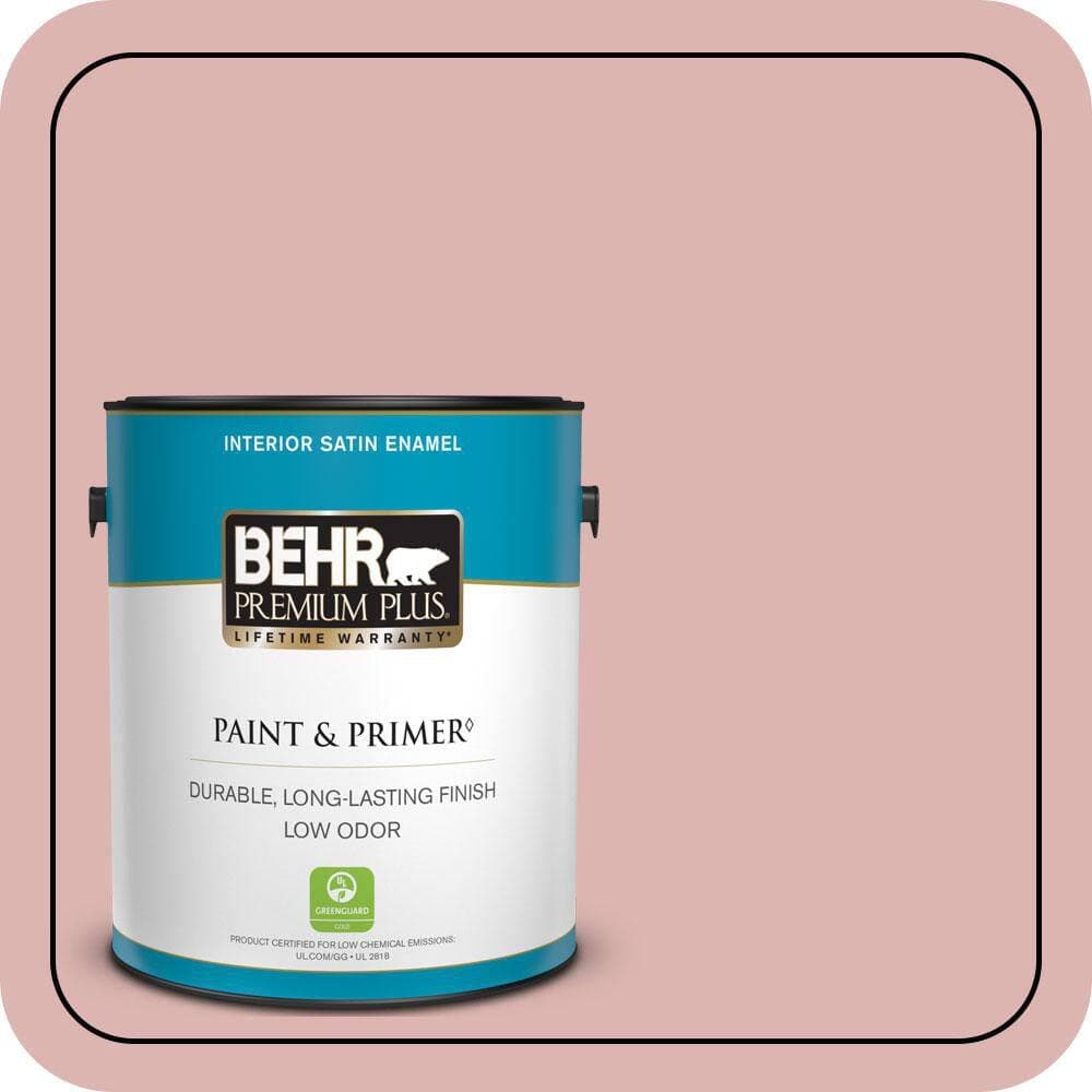 BEHR PREMIUM PLUS 1 gal. #S150-2 Tea Room Satin Enamel Low Odor Interior Paint & Primer