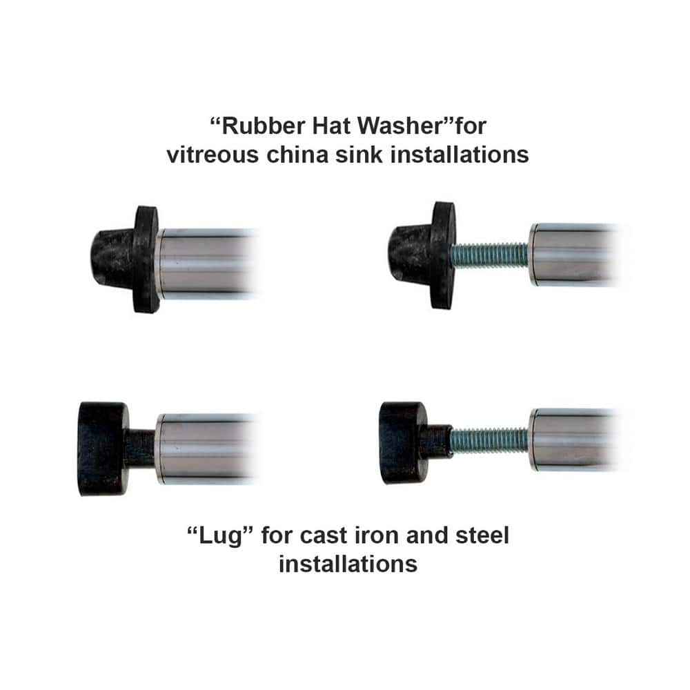 JONES STEPHENS 31-3/4 in. Adjustable Round Contemporary Lavatory Legs for Wall Mounted Sinks in Chrome (2-Pack) (3)