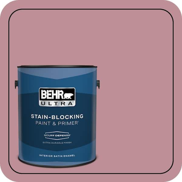 BEHR ULTRA 1 gal. #S130-4 Cherry Juice Extra Durable Satin Enamel Interior Paint & Primer (2)